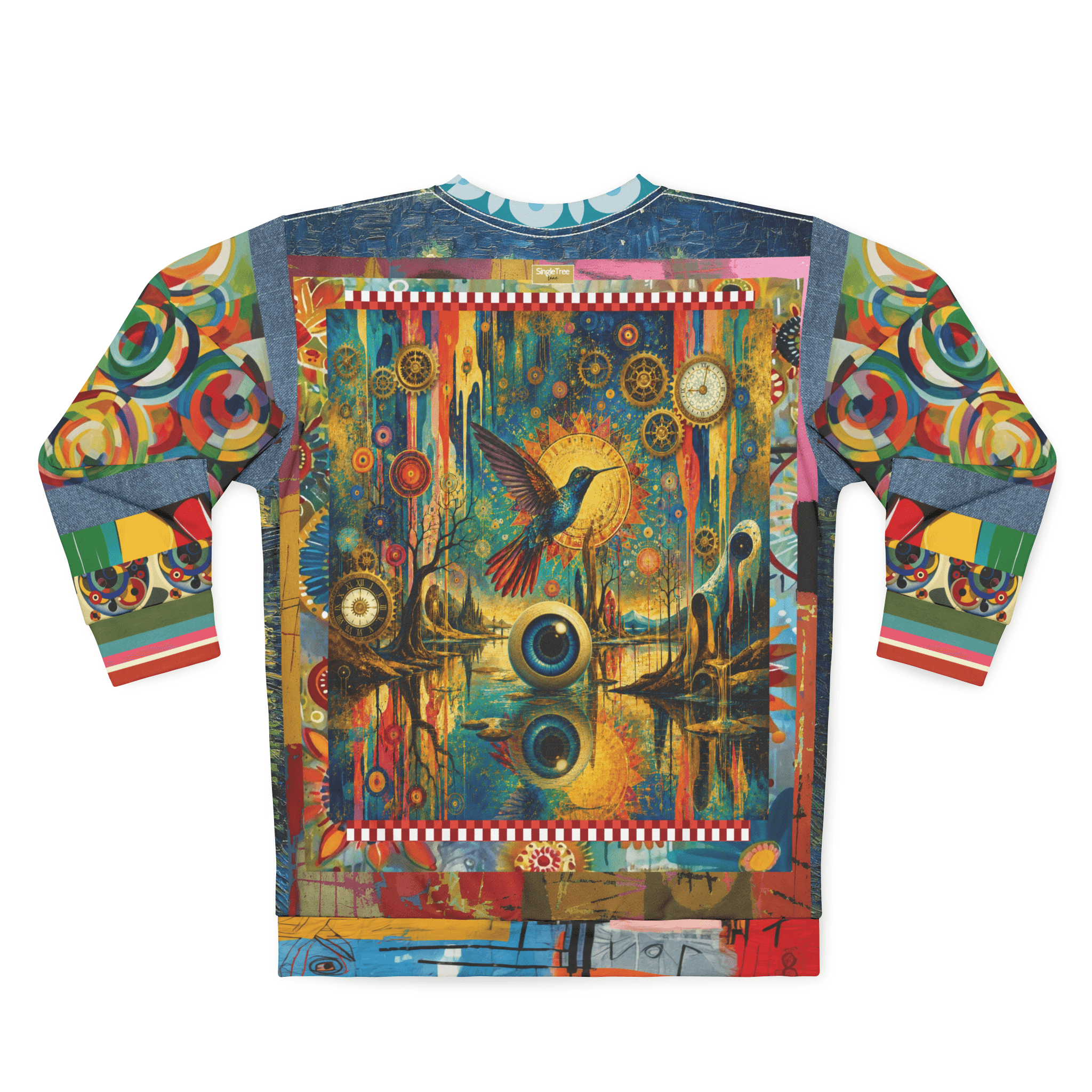 Psychedelic Hummingbird of the Glowing Lake Unisex Sweatshirt (Gold Label)