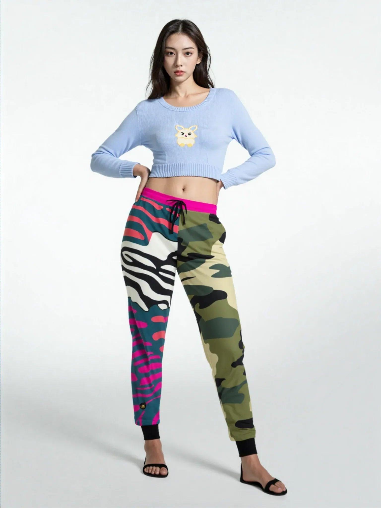 Psychedelic Peach Zebra Eco-Poly Camo Unisex Joggers