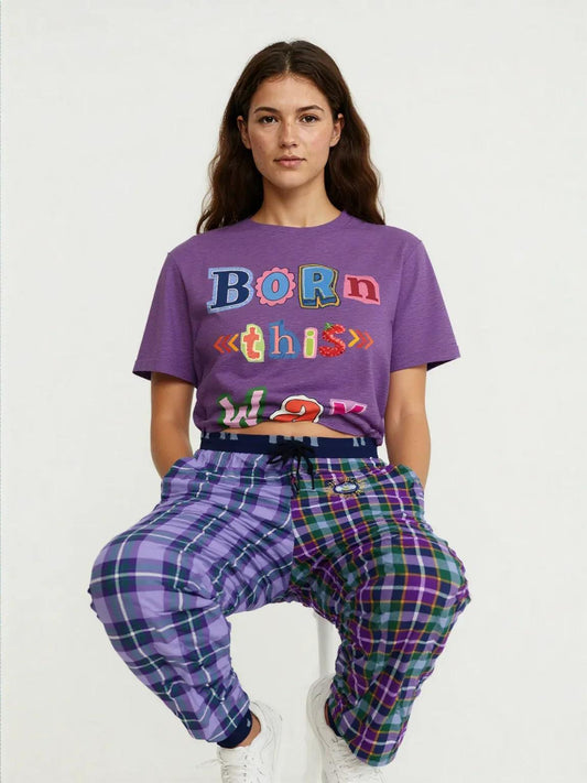 Purple Crush Tartan Plaid Eco-Poly Unisex Joggers