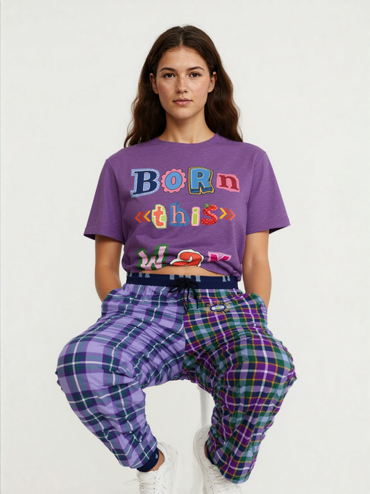 Purple Crush Tartan Plaid Eco-Poly Unisex Joggers