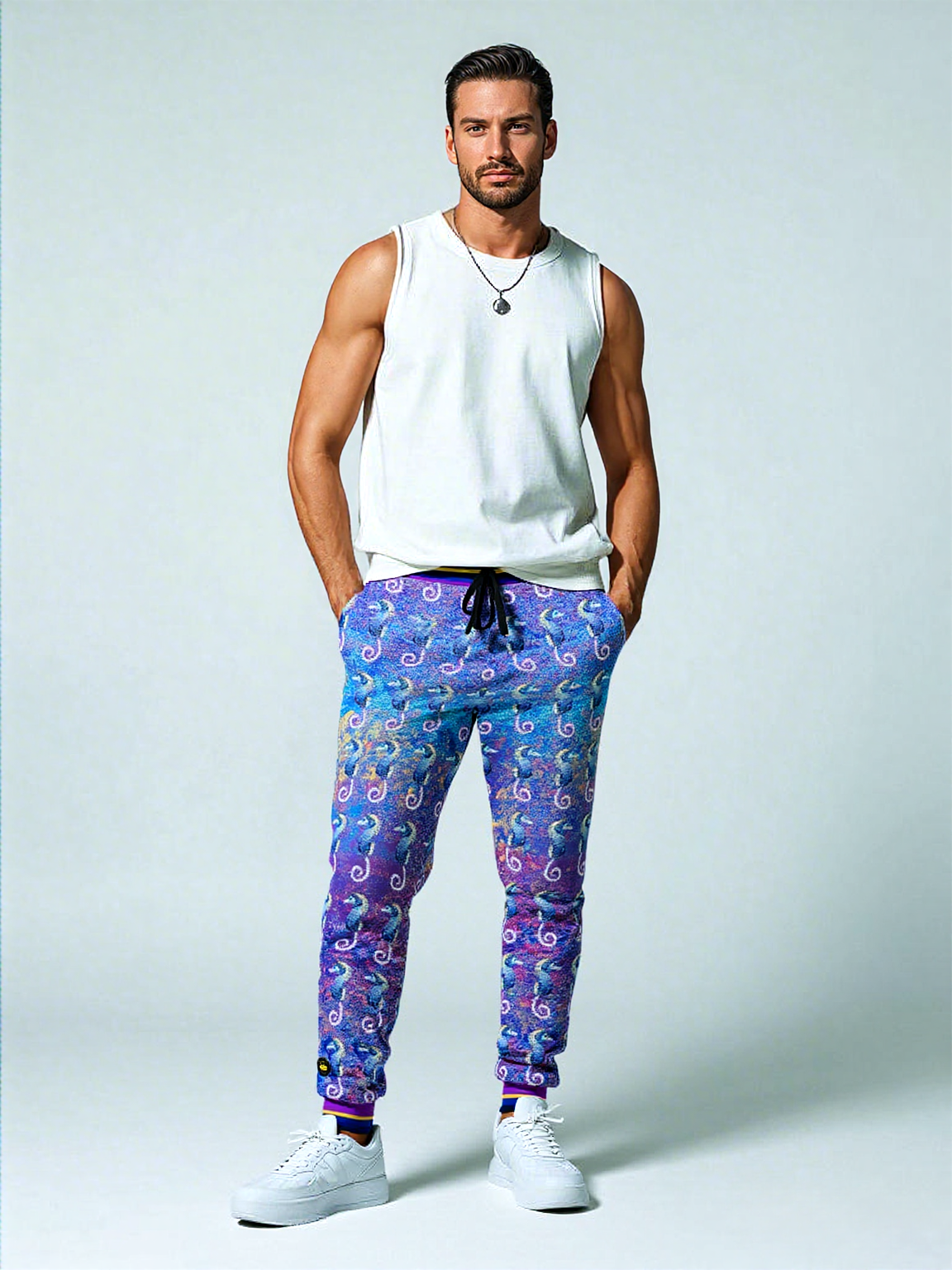 Purple Fusion Seahorse Jubilee Eco-Poly Unisex Joggers