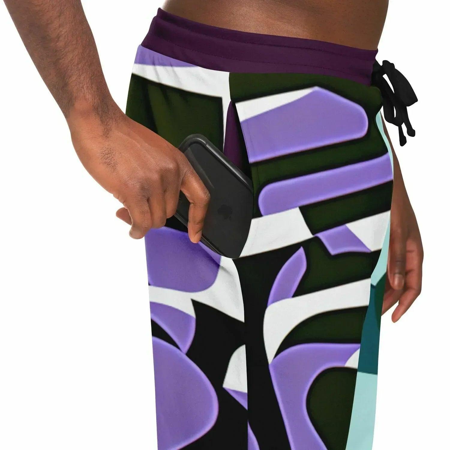 Purple Rhapsody Abstract Colorblock Camouflage Eco-Poly Unisex Joggers