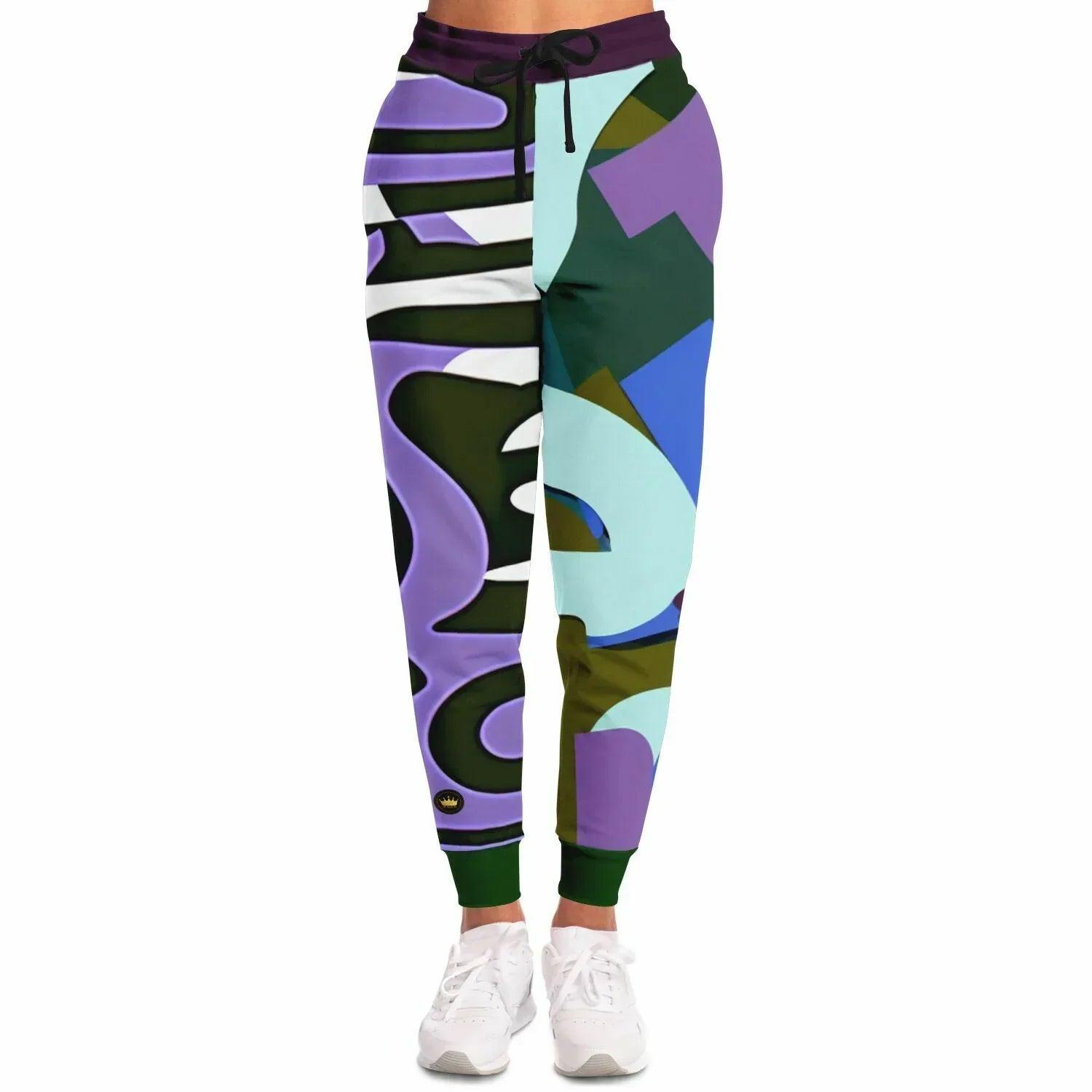 Purple Rhapsody Abstract Colorblock Camouflage Eco-Poly Unisex Joggers