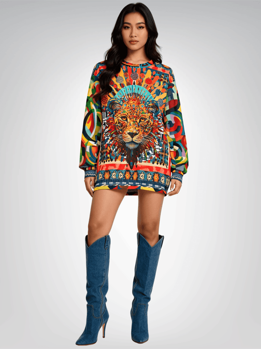 Queen of the Jungle Lion Mosaic Unisex Sweatshirt (Gold Label)