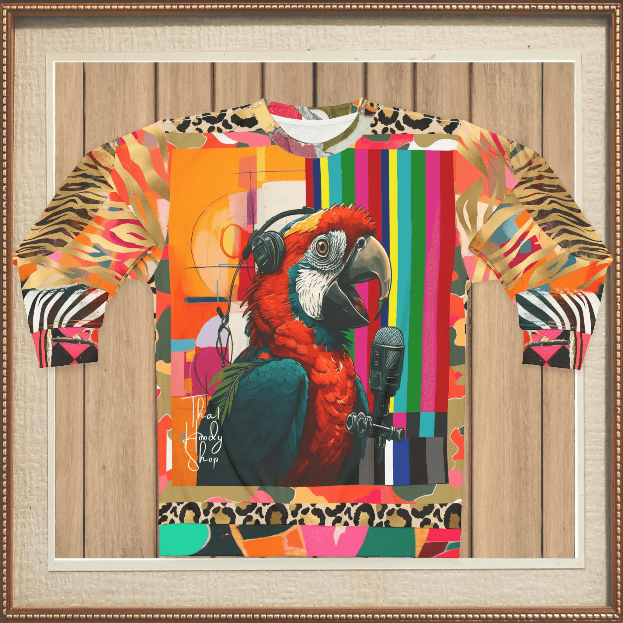 Radio Free Macaw in Technicolor Unisex Sweatshirt (Gold Label)