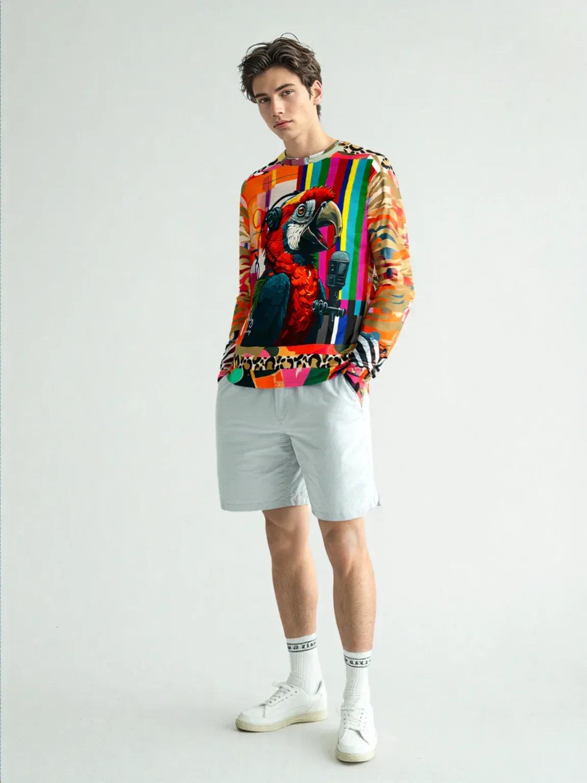 Radio Free Macaw in Technicolor Unisex Sweatshirt (Gold Label)