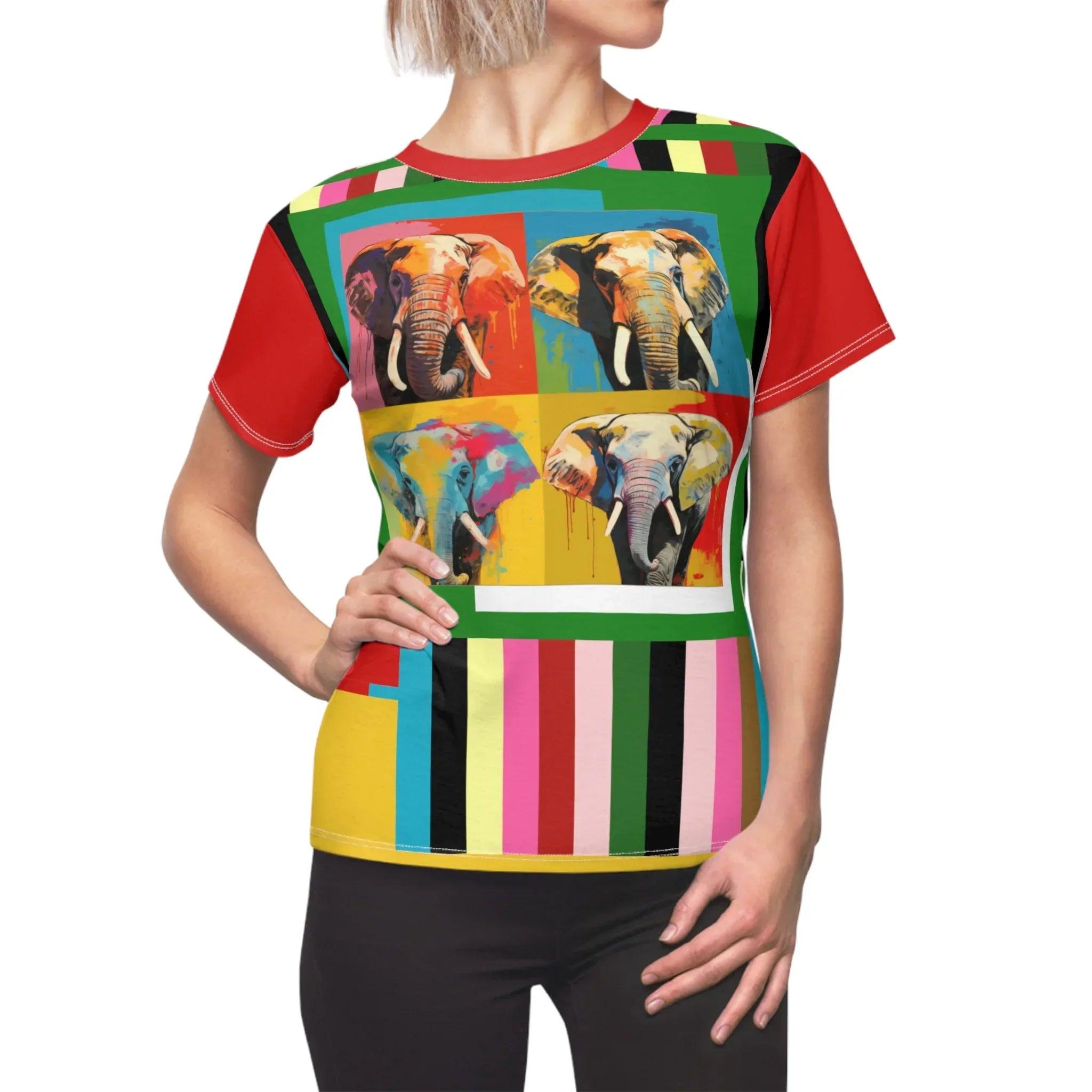 Rainbow Elephant Stripe AOP Women&