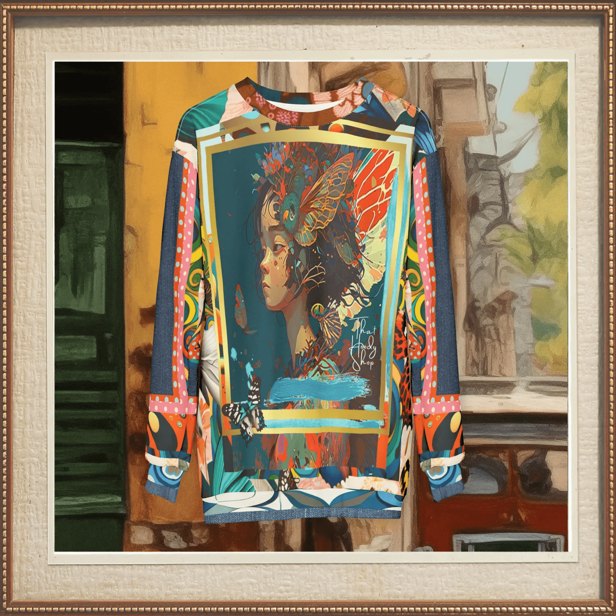 Rainbow Fae Girl Asian Art Unisex Sweatshirt (Gold Label)