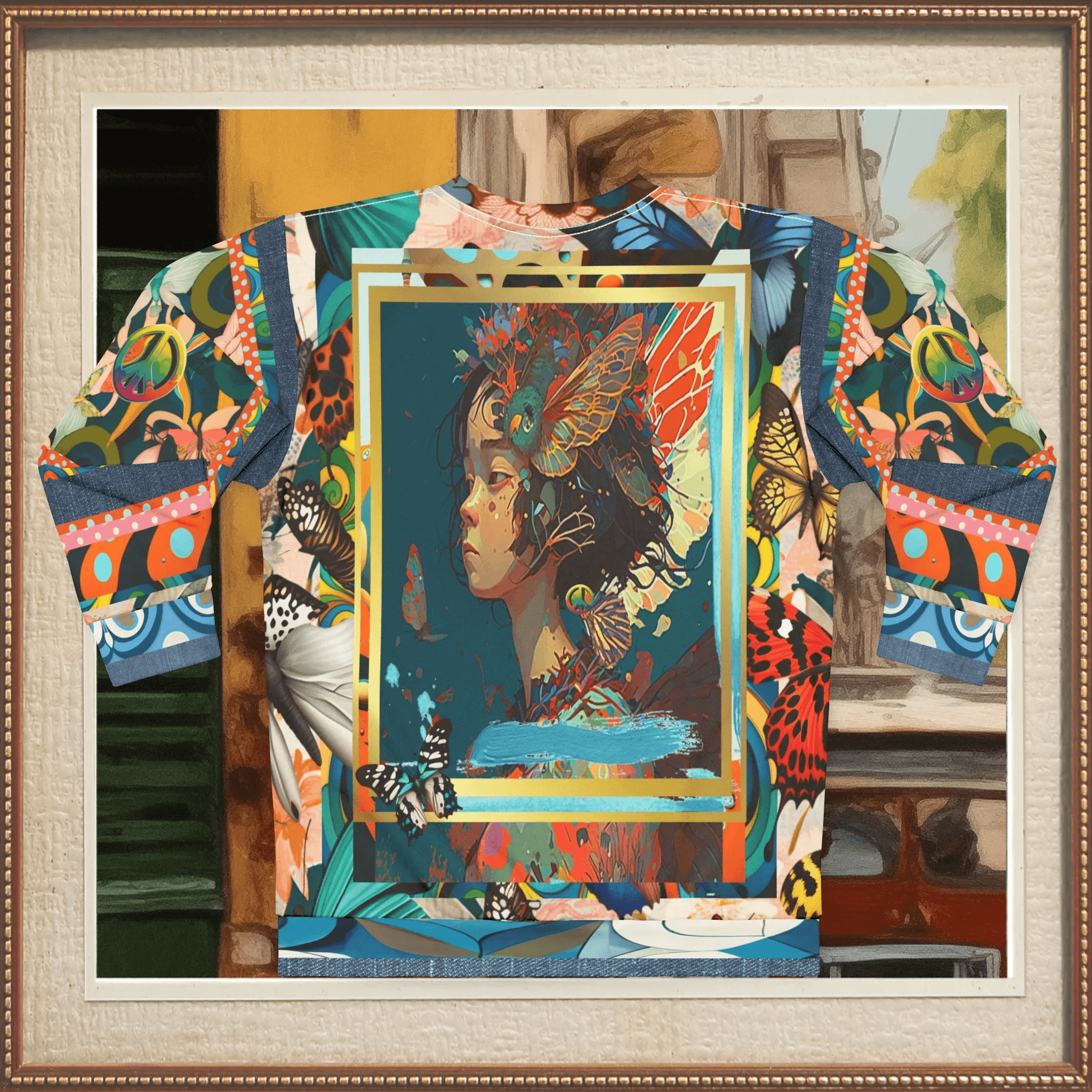 Rainbow Fae Girl Asian Art Unisex Sweatshirt (Gold Label)
