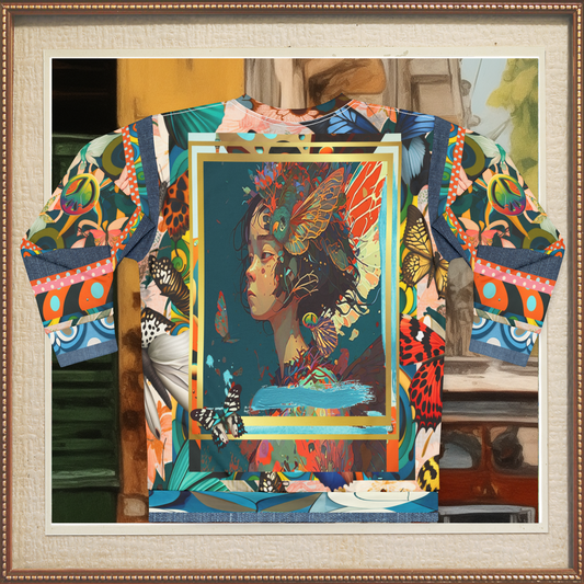 Rainbow Fae Girl Asian Art Unisex Sweatshirt (Gold Label)