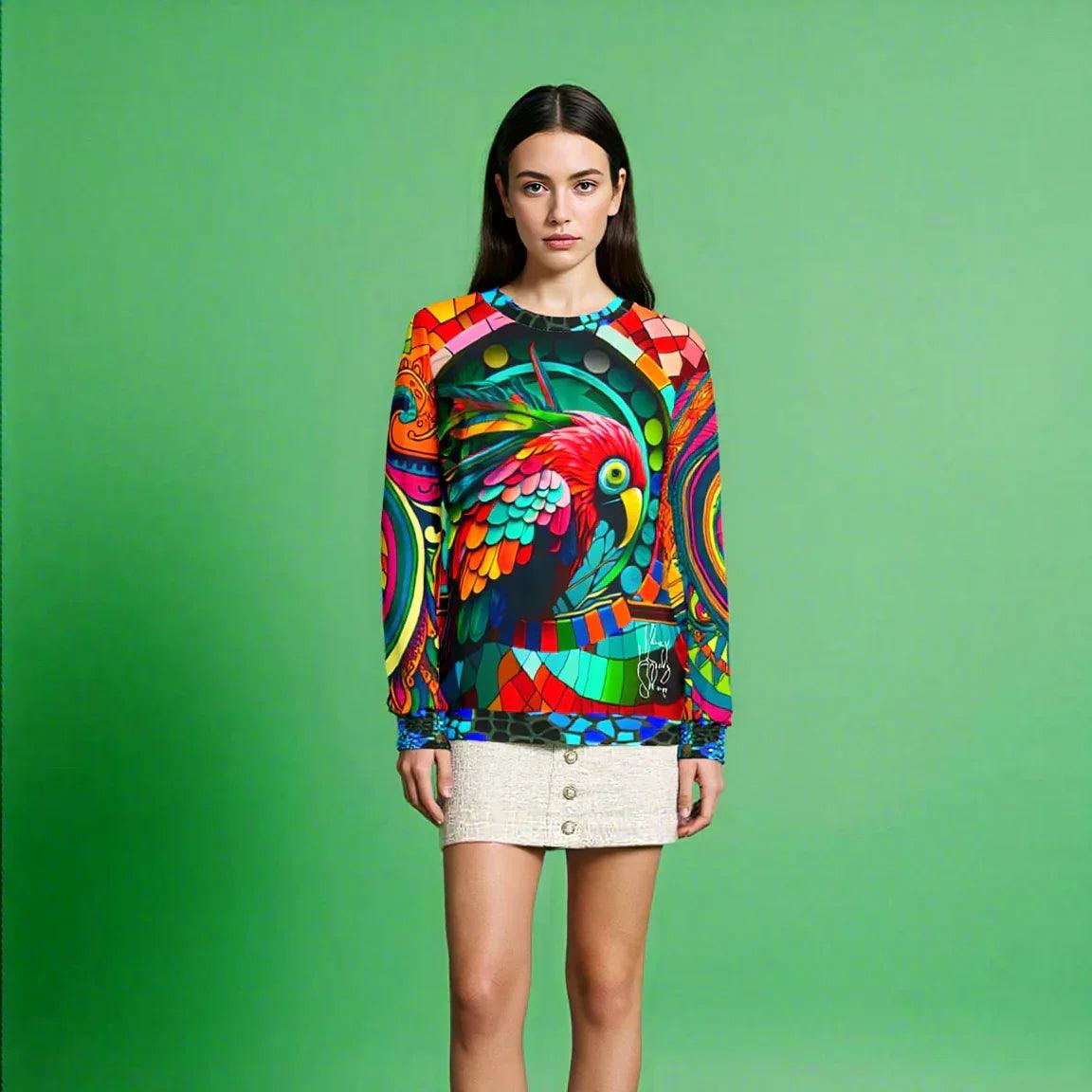 Rainbow Macaw Mosaic Paisley Swirl Unisex Sweatshirt (Gold Label)