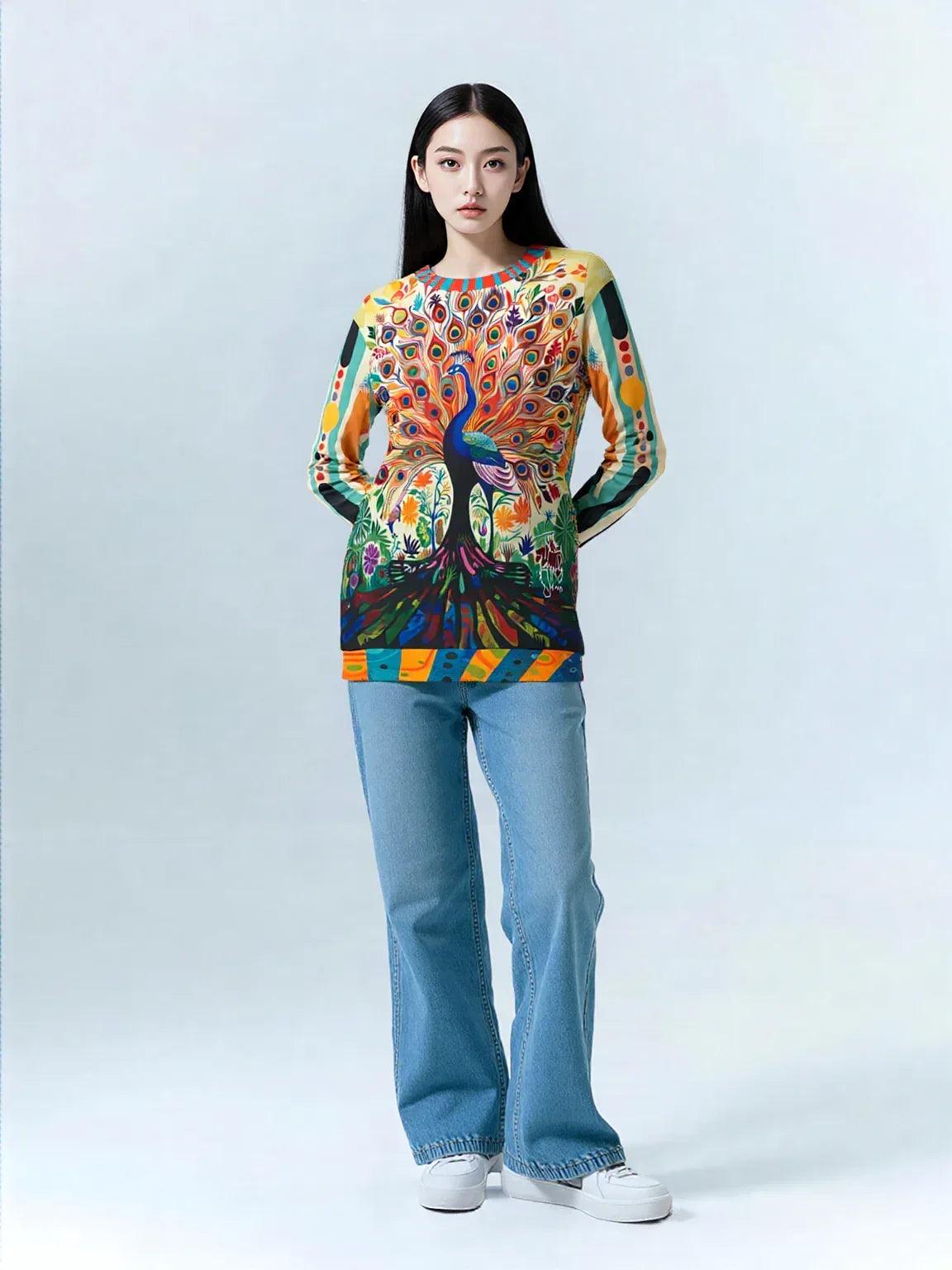 Rainbow Peacock in Jubilee Unisex Sweatshirt (Gold Label)