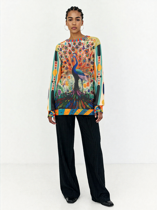 Rainbow Peacock in Jubilee Unisex Sweatshirt (Gold Label)