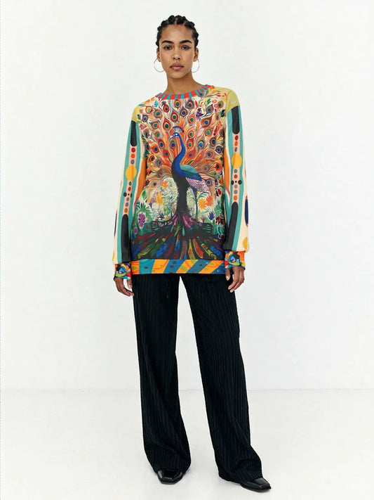Rainbow Peacock in Jubilee Unisex Sweatshirt (Gold Label)