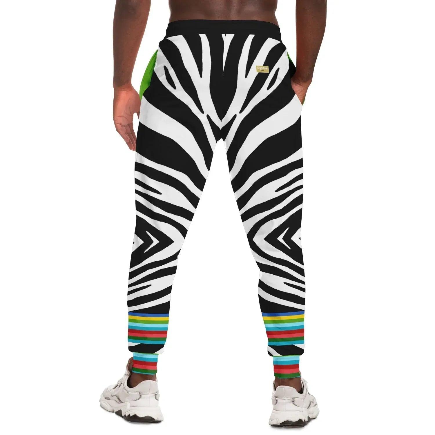 Zebra Rainbow Stripe Eco-Poly Unisex Joggers