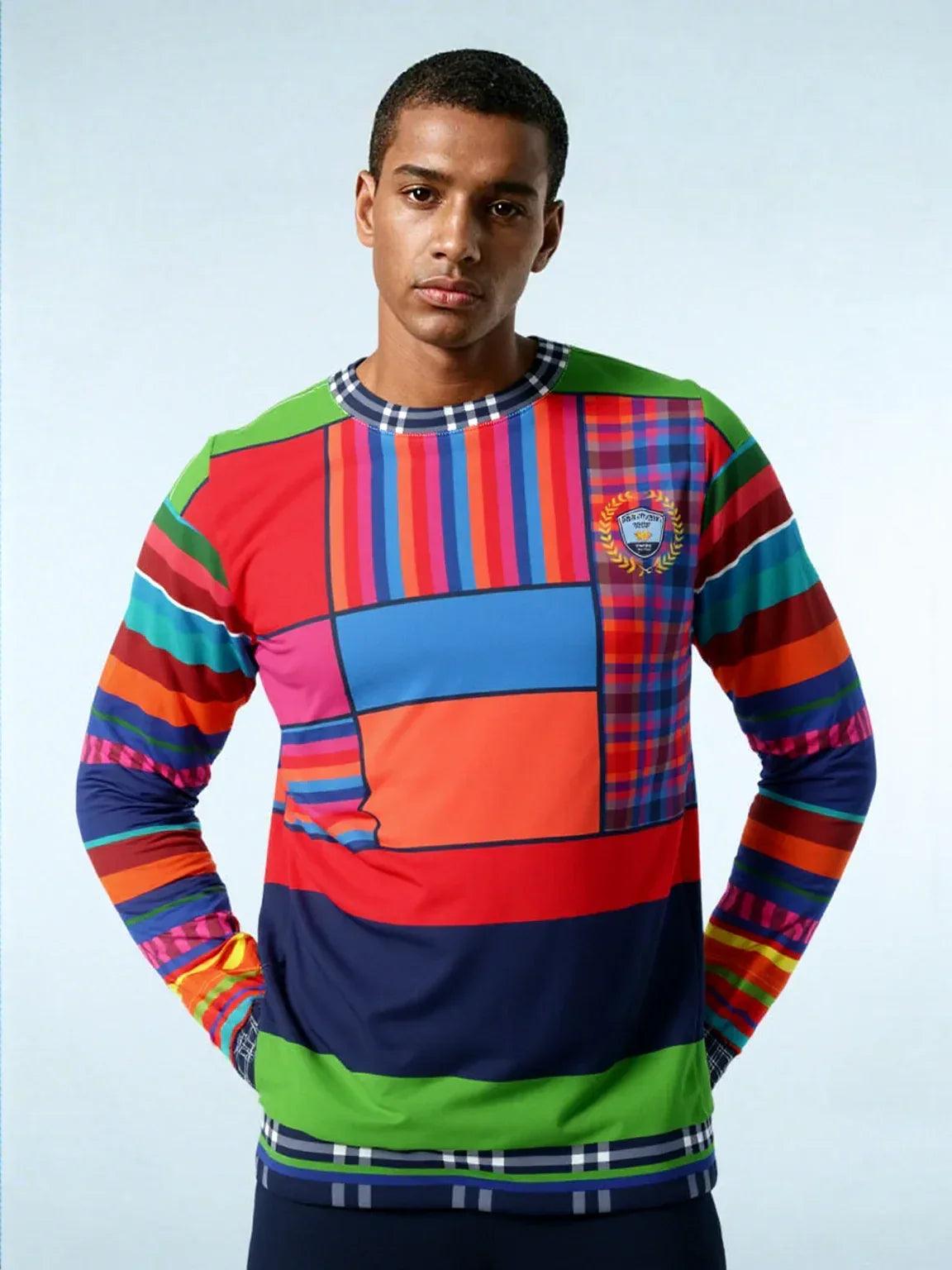 Red Dawn Plaid Rugby Stripe Unisex Sweatshirt (Gold Label)