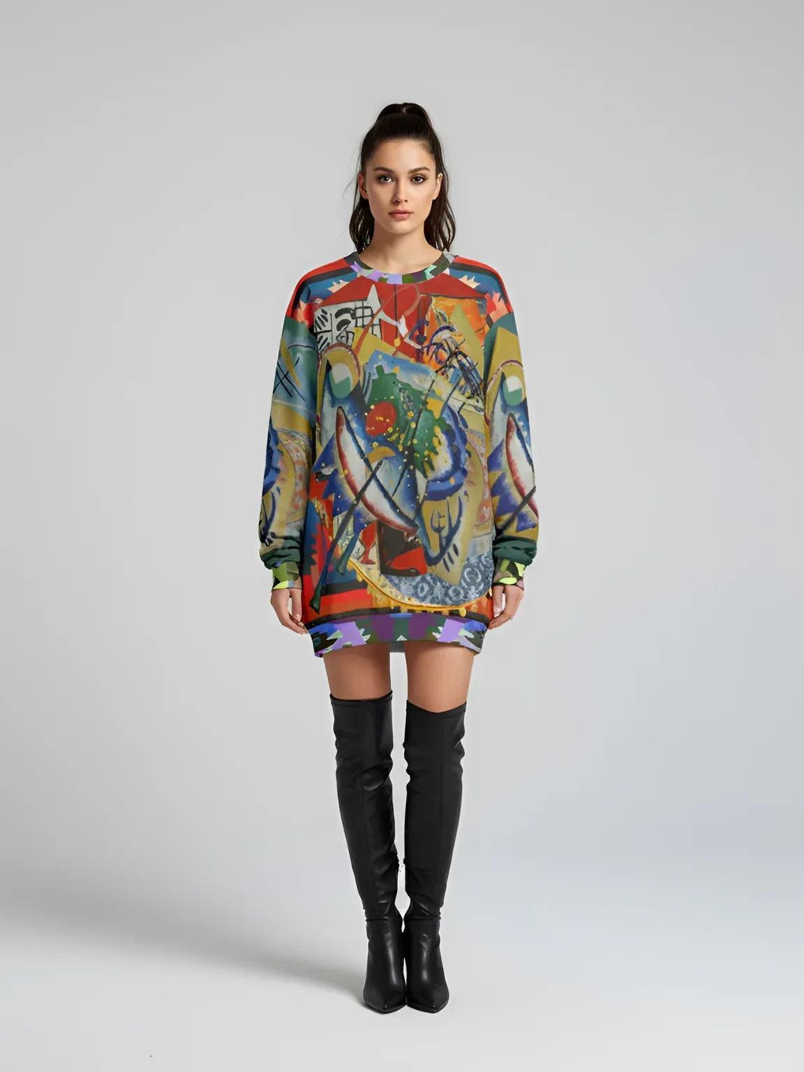 Red Oval on Gold and Denim Plate - Kandinsky - Unisex Sweatshirt (Gold Label)