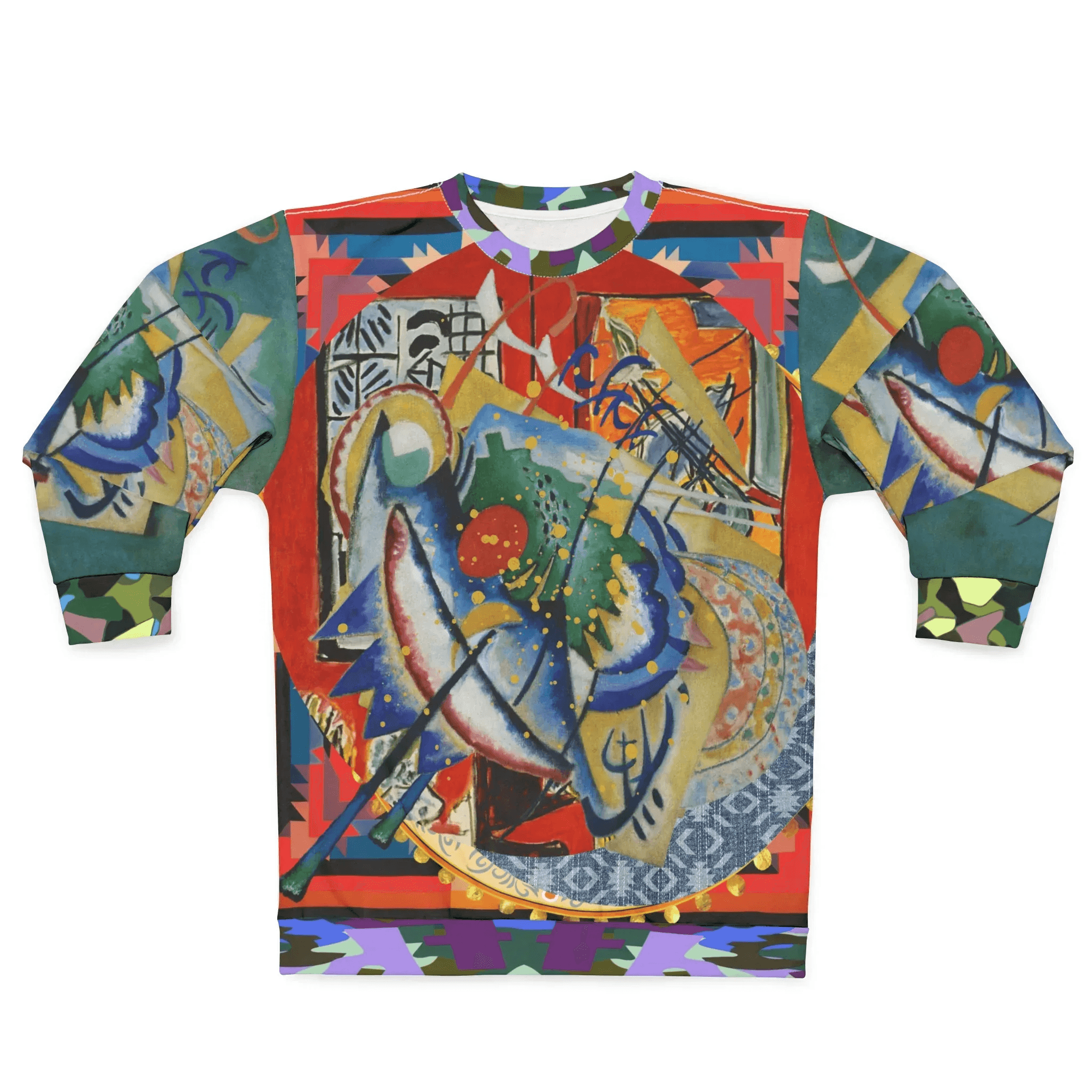 Red Oval on Gold and Denim Plate - Kandinsky - Unisex Sweatshirt (Gold Label)