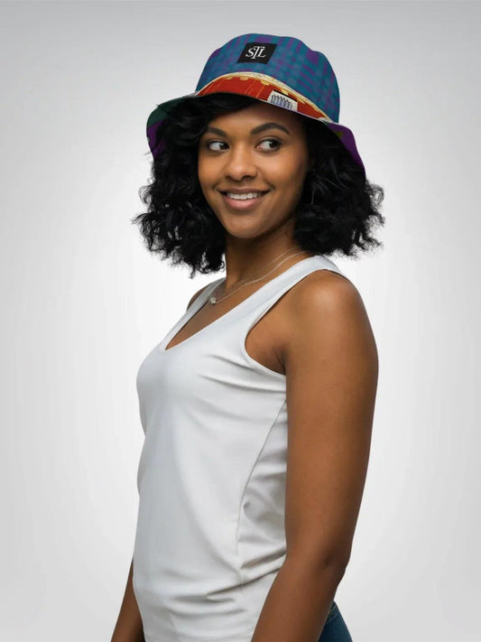 Red Oval in Gold Plate Reversible - Kandinsky - Bucket Hat