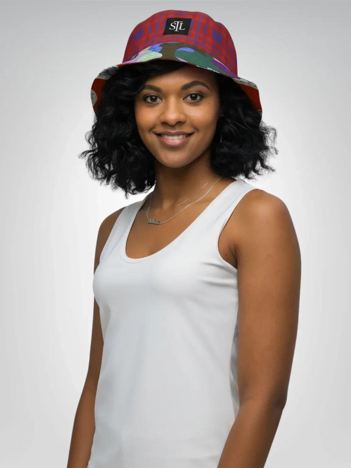 Red Oval in Gold Plate Reversible - Kandinsky - Bucket Hat
