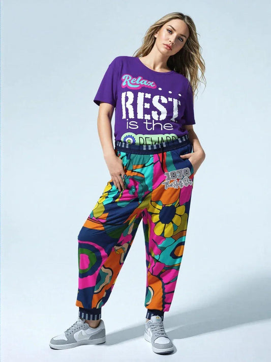 Hippie Daisy Floral Eco-Poly Unisex Joggers