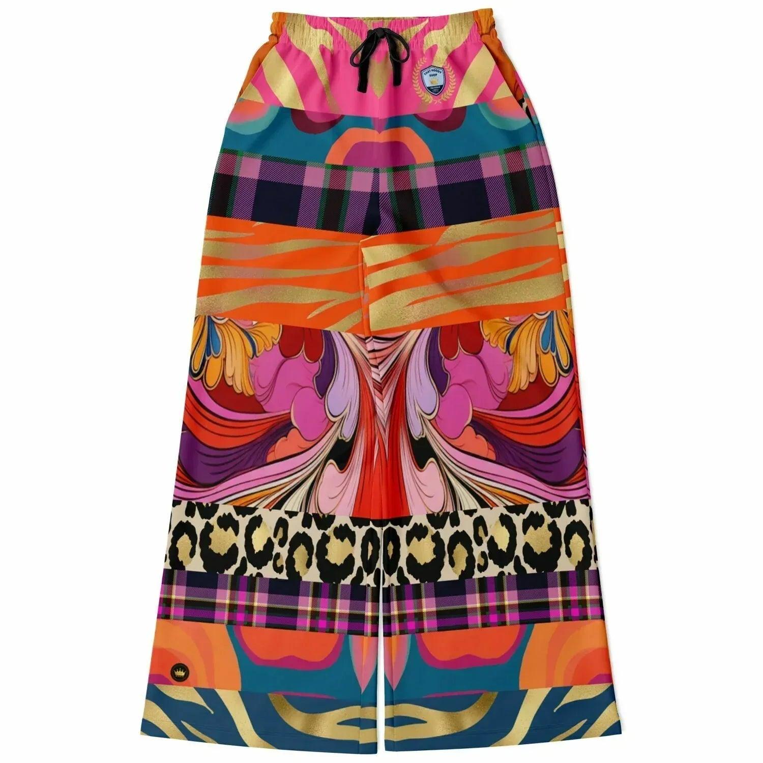 Release the Krakken Patchwork Eco-Poly Wide Leg Pants