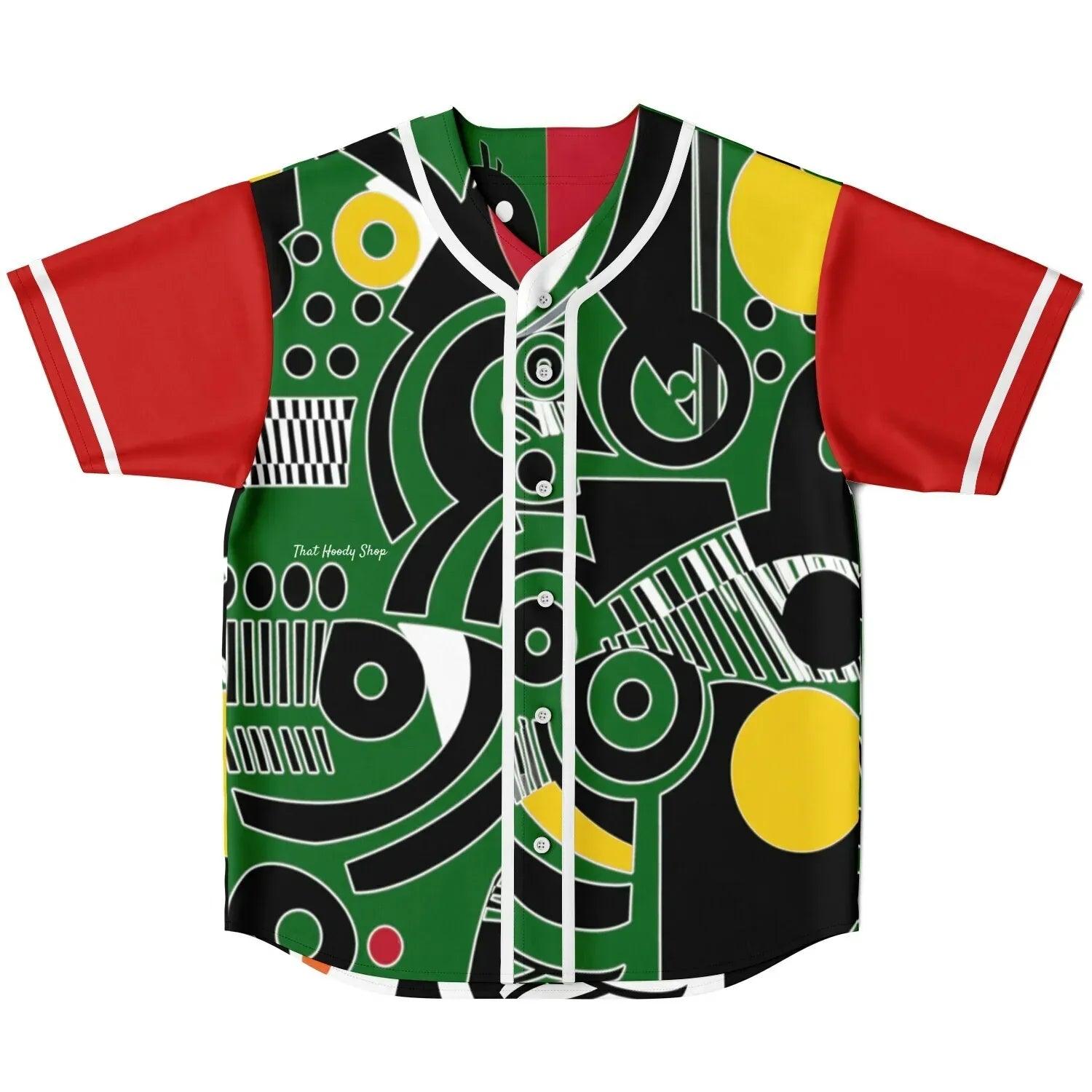 Zebra in African Abstract Short Sleeve Eco-Poly Reversible Baseball Jersey