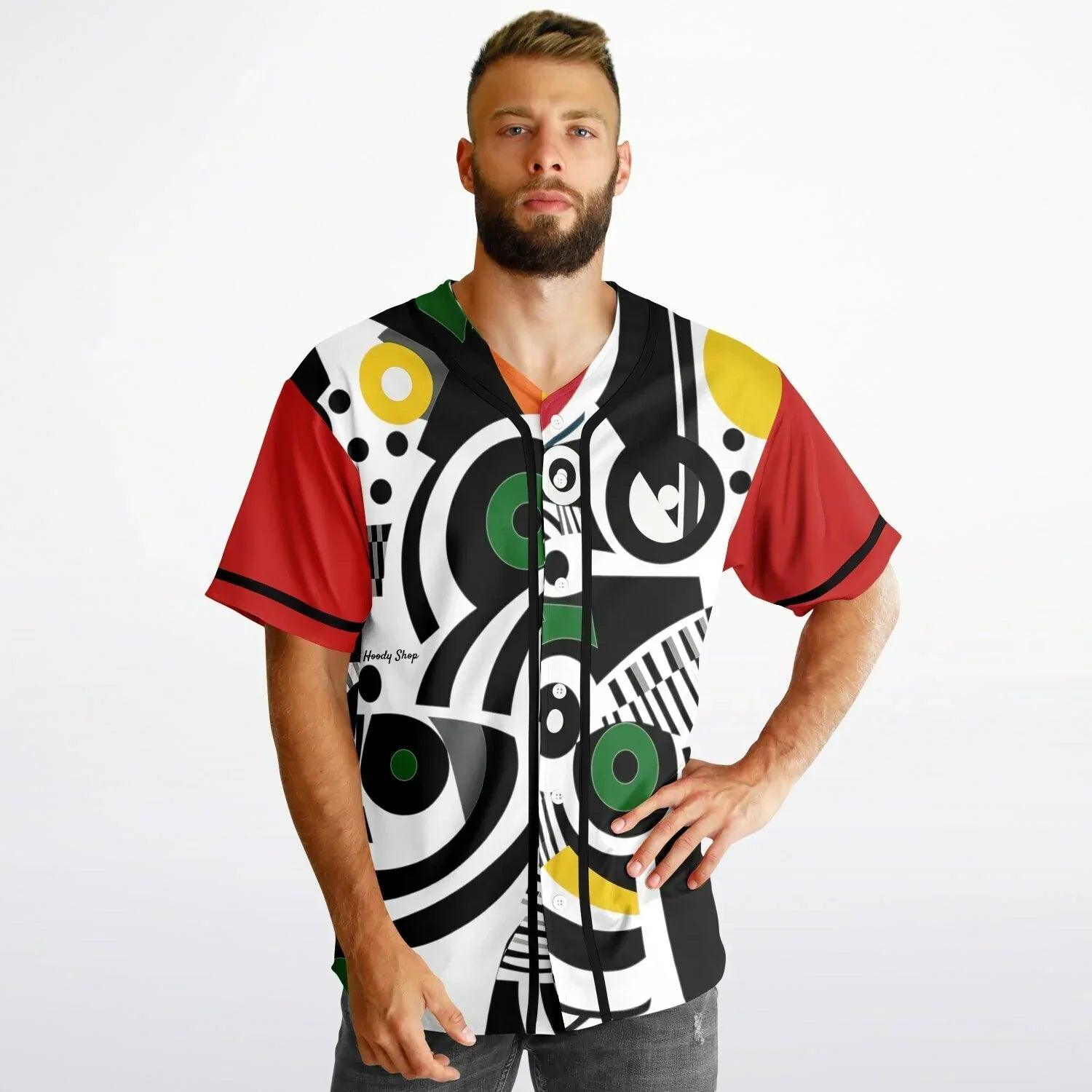Zebra in African Abstract Short Sleeve Eco-Poly Reversible Baseball Jersey