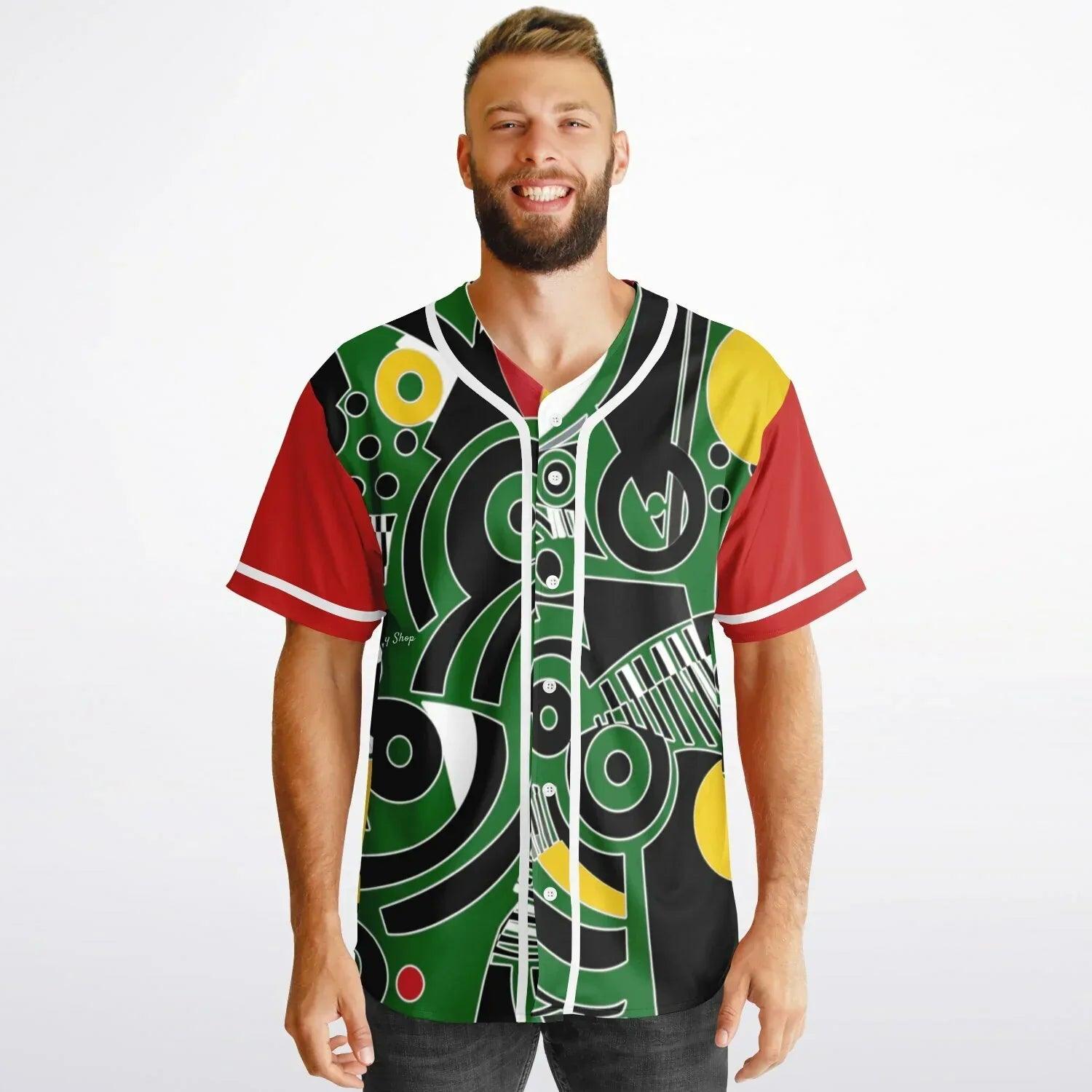 Zebra in African Abstract Short Sleeve Eco-Poly Reversible Baseball Jersey