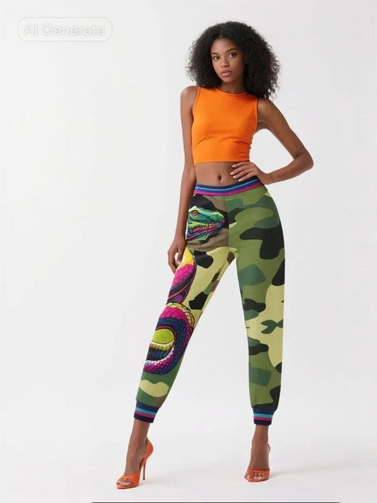 Serpent Says Green Camo Eco-Poly Unisex Joggers