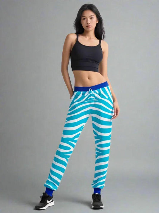 Zebra in Turquoise Eco-Poly Unisex Joggers