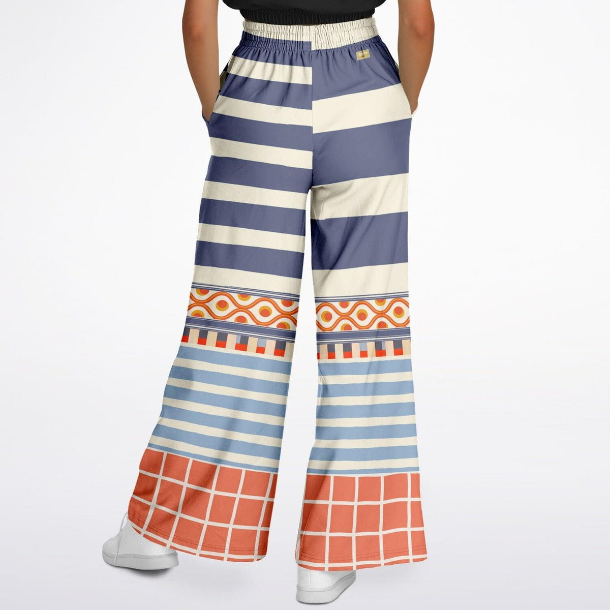 Rock Lobster Blue Oceanic Regatta Stripe Eco-Poly Wide Leg Pants