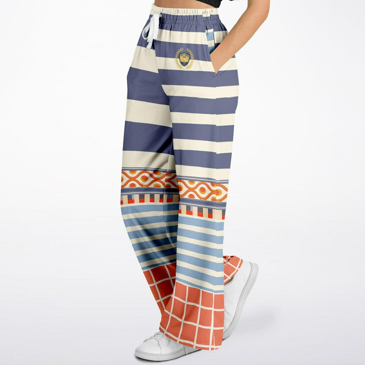 Rock Lobster Blue Oceanic Regatta Stripe Eco-Poly Wide Leg Pants