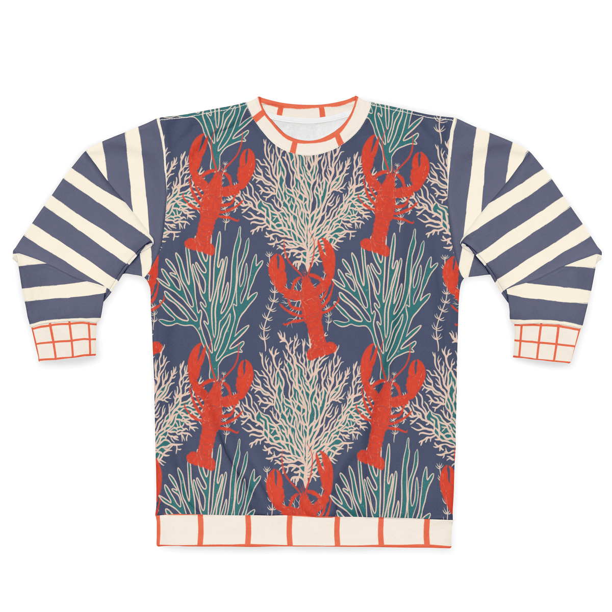 Rock Lobster Blue Oceanic Undersea Garden Unisex Sweatshirt (Gold Label)