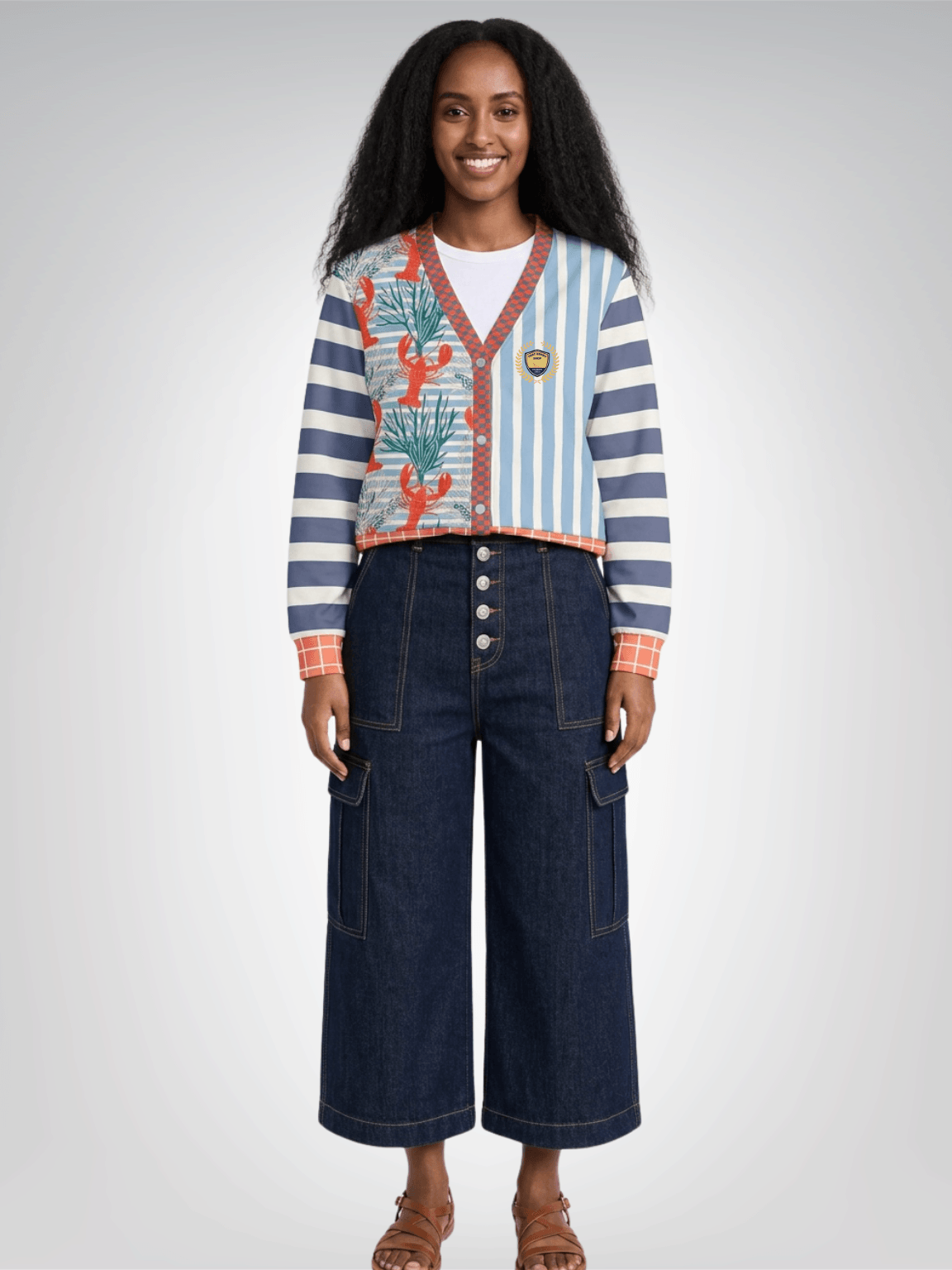 Rock Lobster Harbor Stripe Heavyweight Unisex Cardigan