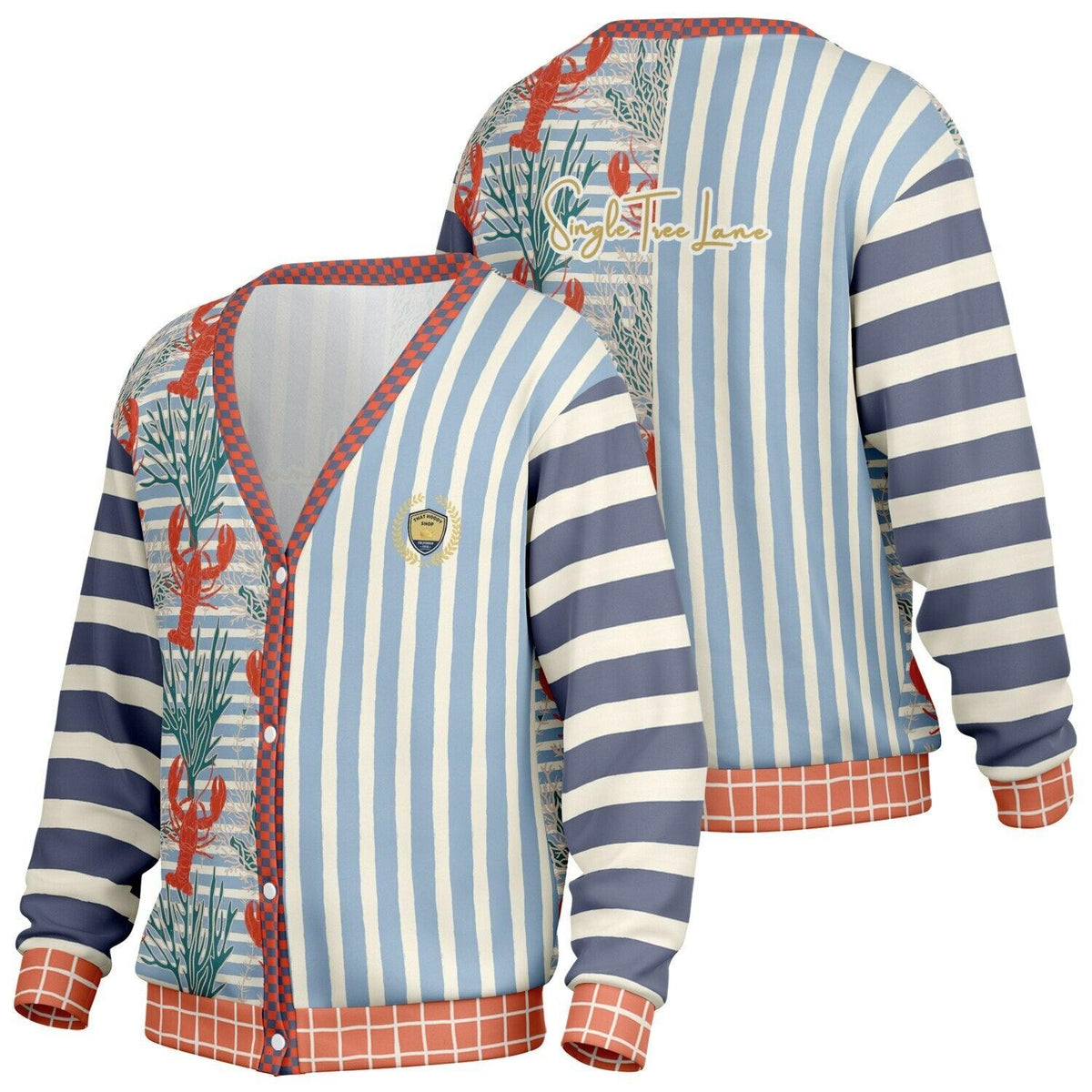 Rock Lobster Harbor Stripe Heavyweight Unisex Cardigan
