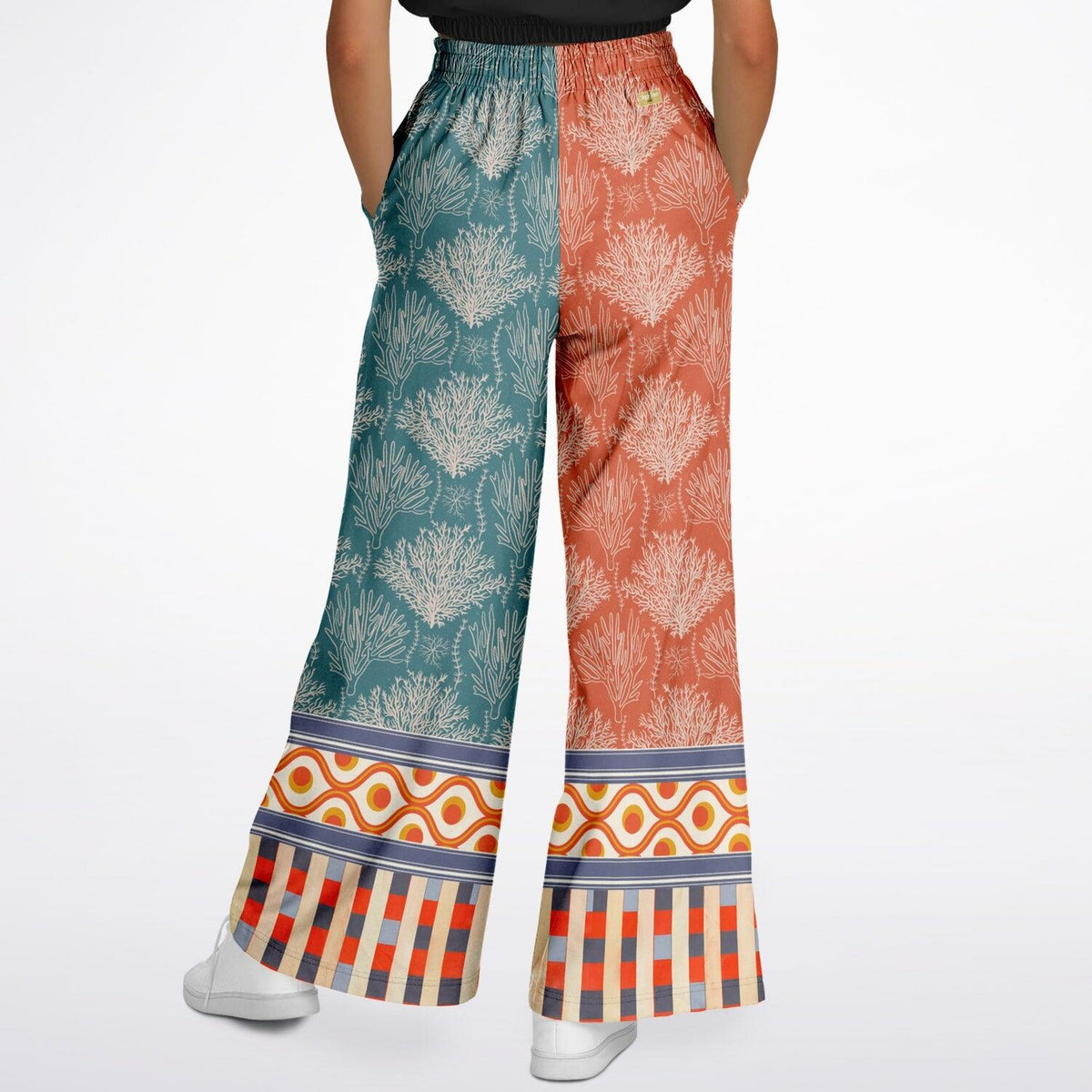 Rock Lobster Sea Fan Coral Garden Colorblock Eco-Poly Wide Leg Pants