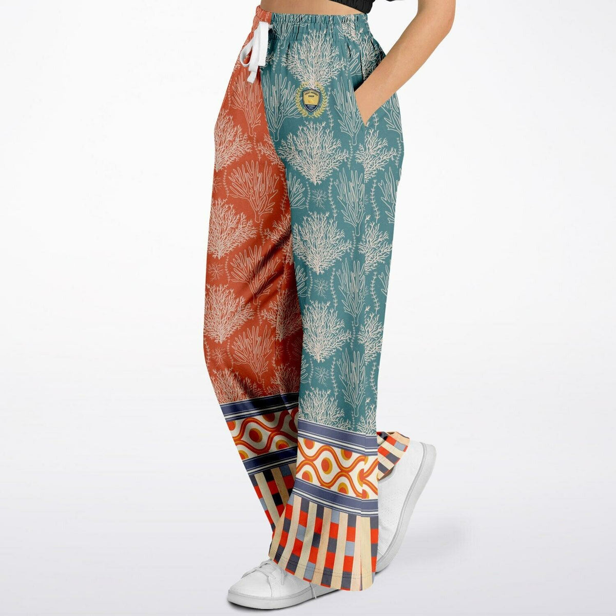 Rock Lobster Sea Fan Coral Garden Colorblock Eco-Poly Wide Leg Pants