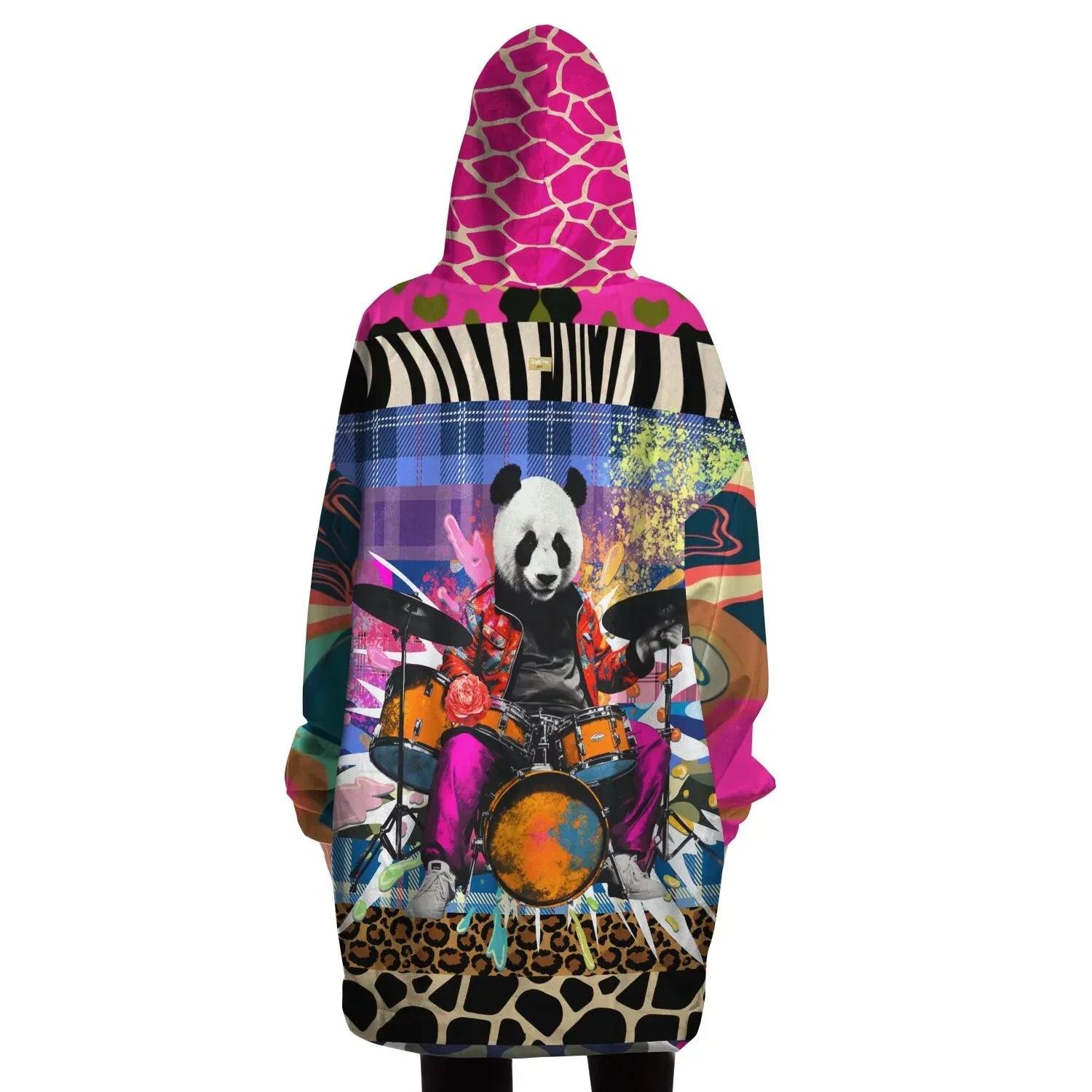 RPT Rockin Panda Animal Print Camo Blanket Hoodie (one-size)