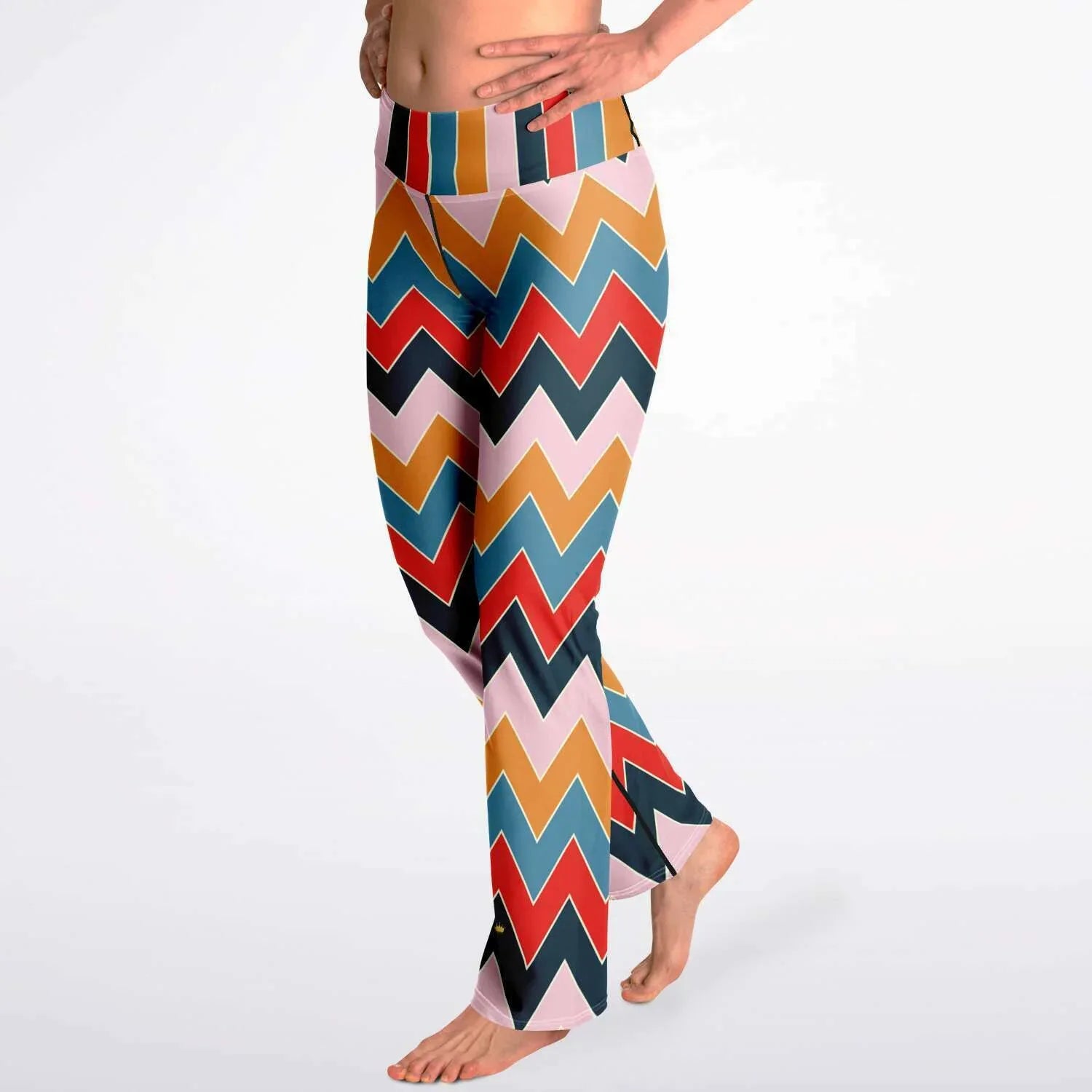 Ruby Morrison Rugby Stripe Chevron Eco-Poly Bootcut Leggings