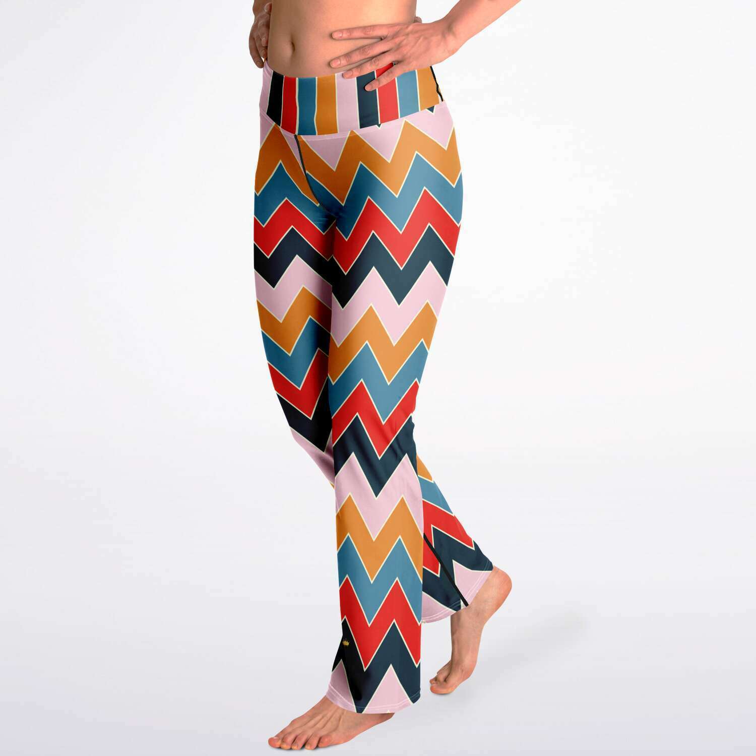 Ruby Morrison Rugby Stripe Chevron Eco-Poly Bootcut Leggings