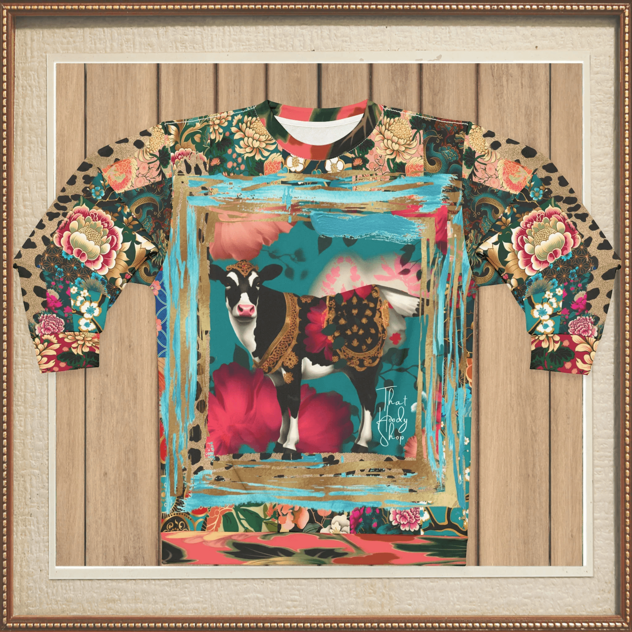 Sacred Chinese Cow Animal Print Unisex Sweatshirt (Gold Label)