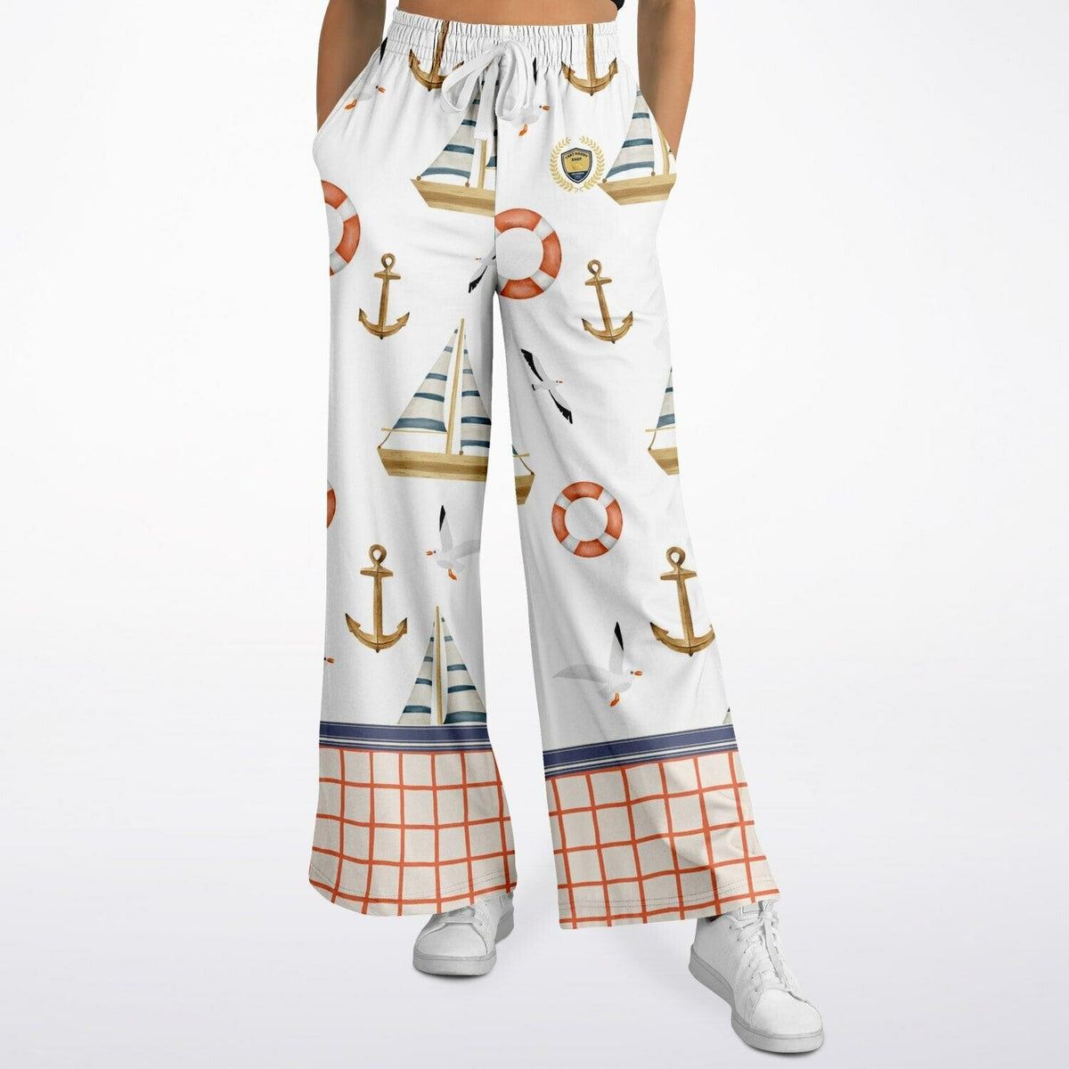 Sail Away Seaside Coastal Regatta Eco-Poly Wide Leg Pants