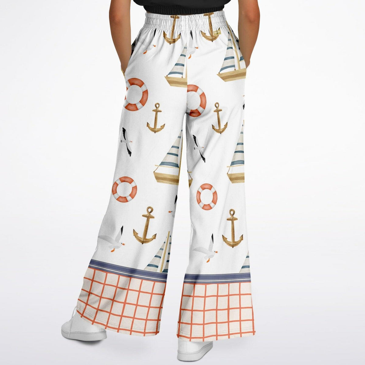 Sail Away Seaside Coastal Regatta Eco-Poly Wide Leg Pants