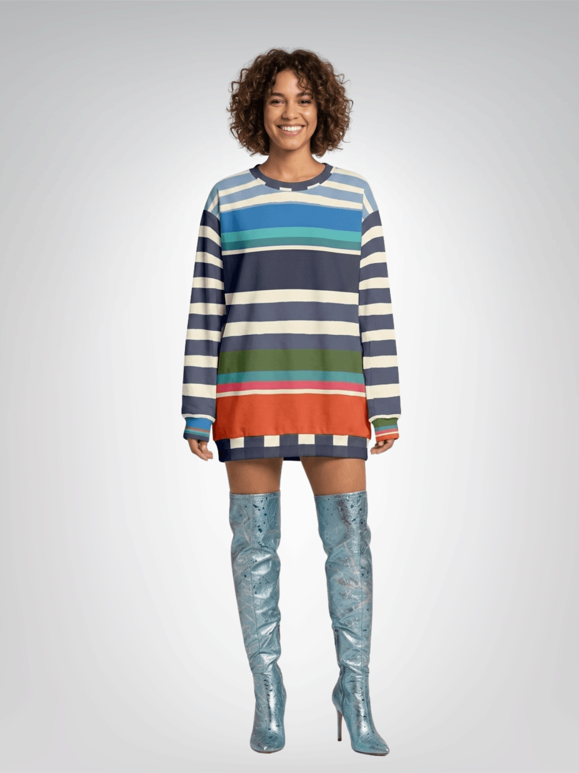 Sail Away Rainbow Regatta Rugby Stripe Unisex Sweatshirt (Gold Label)