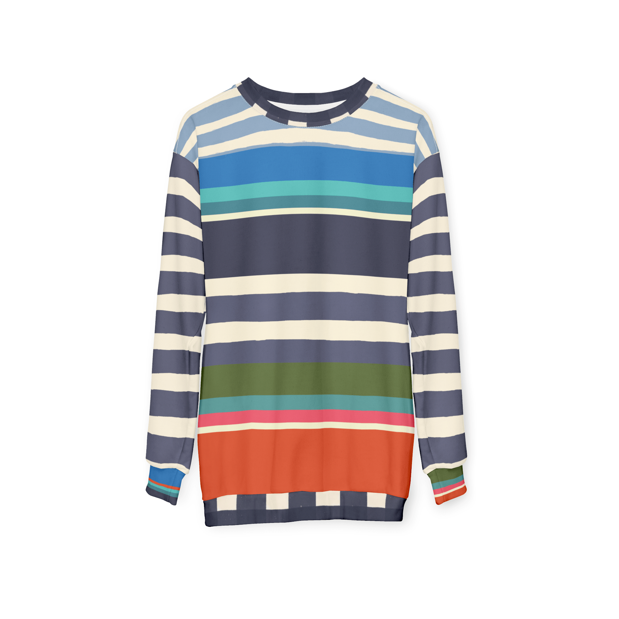 Sail Away Rainbow Regatta Rugby Stripe Unisex Sweatshirt (Gold Label)