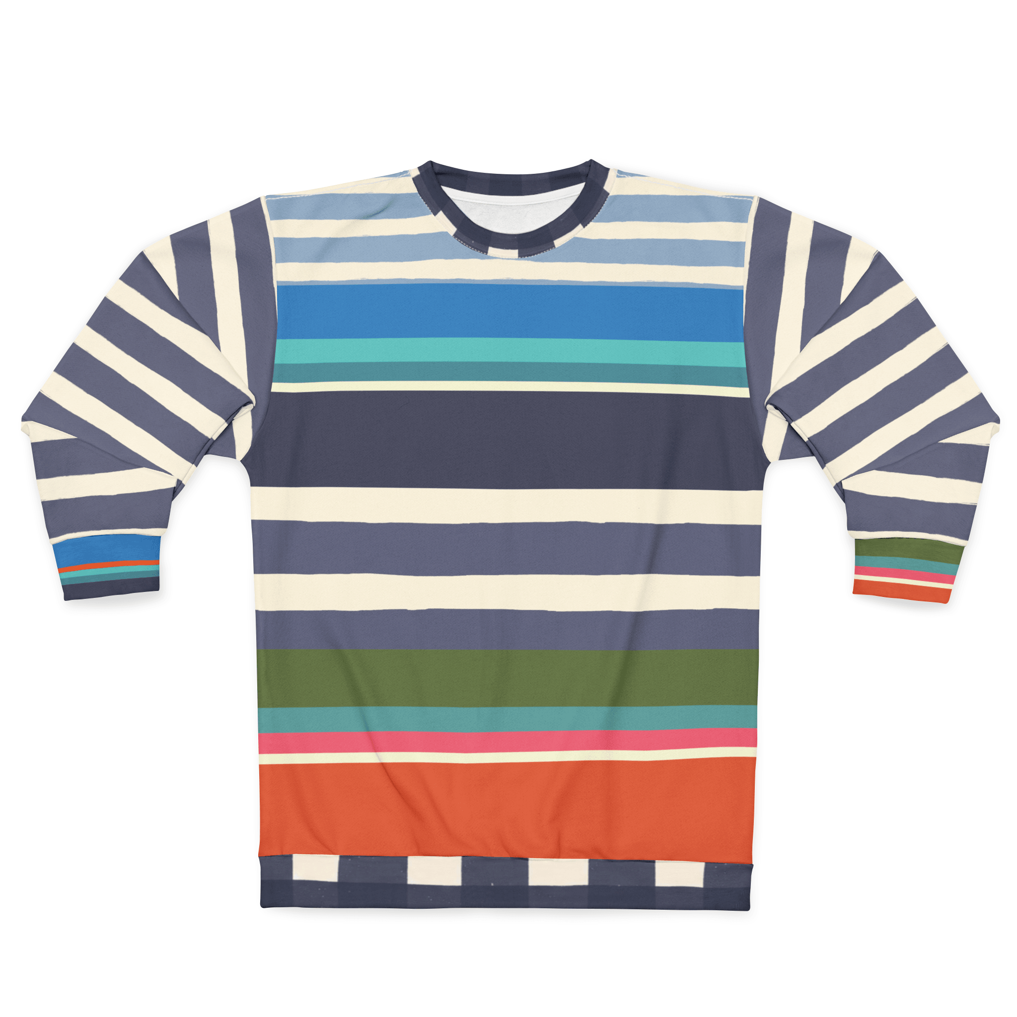 Sail Away Rainbow Regatta Rugby Stripe Unisex Sweatshirt (Gold Label)