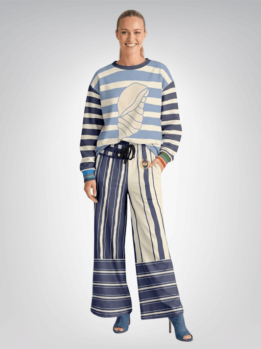 Sail Away Regatta Rugby Stripe Unisex Sweatshirt (Gold Label)