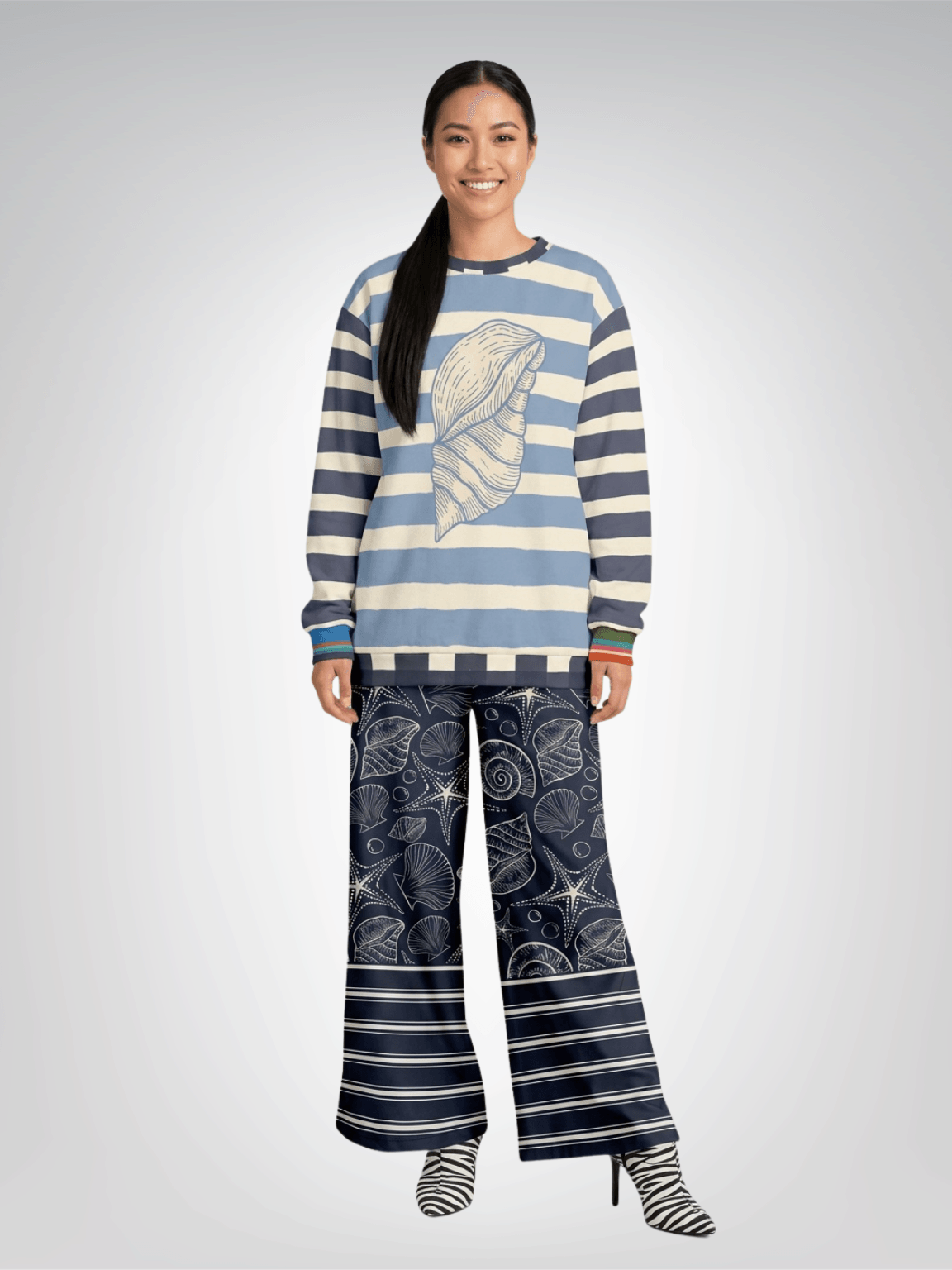 Sail Away Regatta Rugby Stripe Unisex Sweatshirt (Gold Label)