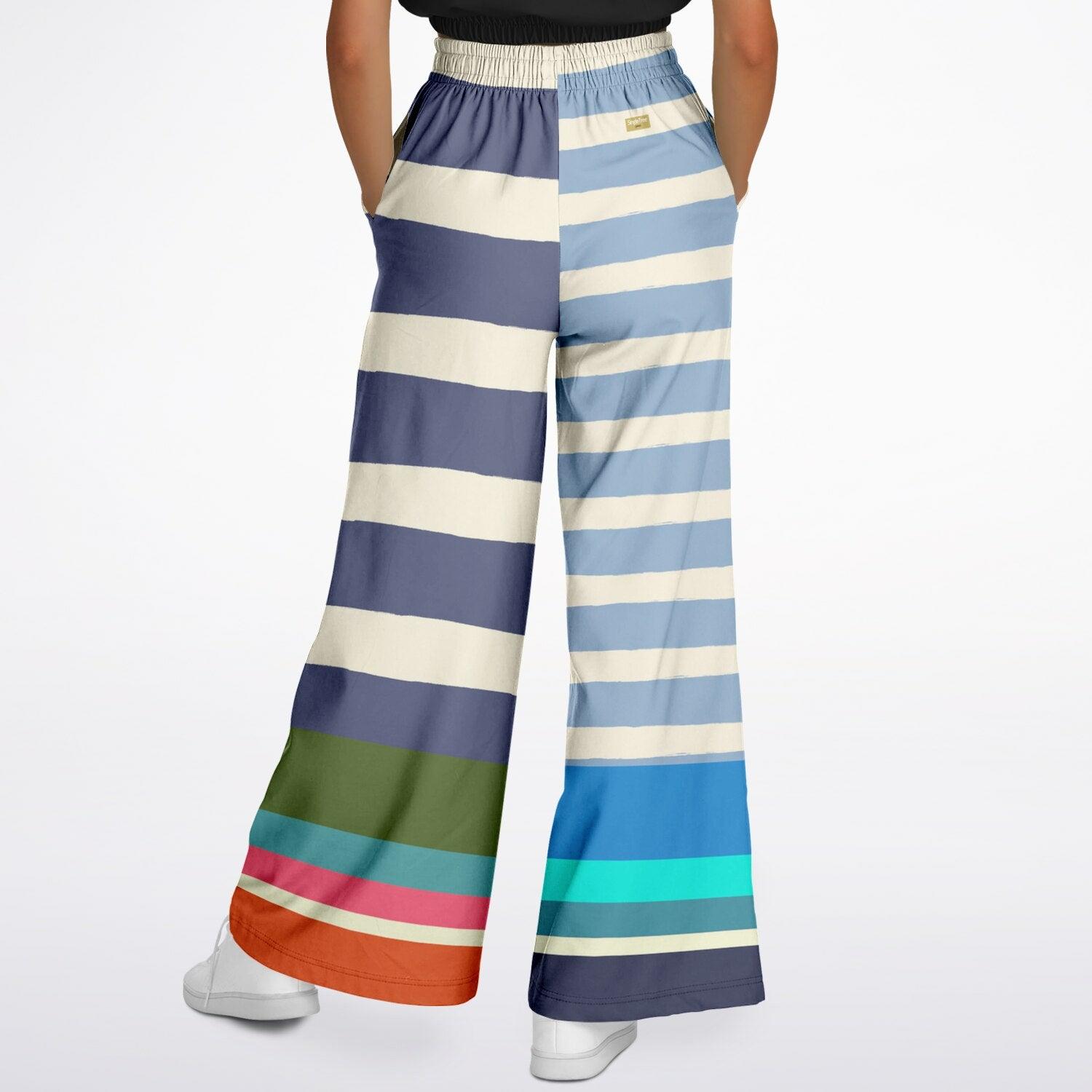 Sail Away Regatta Rugby Stripe Eco-Poly Wide Leg Pants